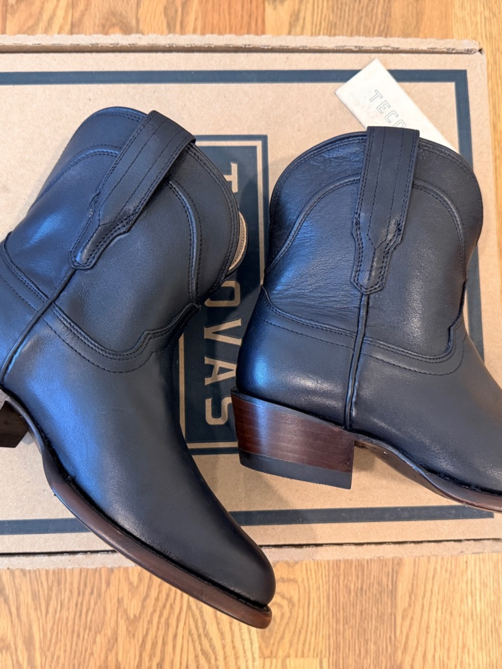 Tecovas Black Leather Ankle Boots - Picture 3 of 11